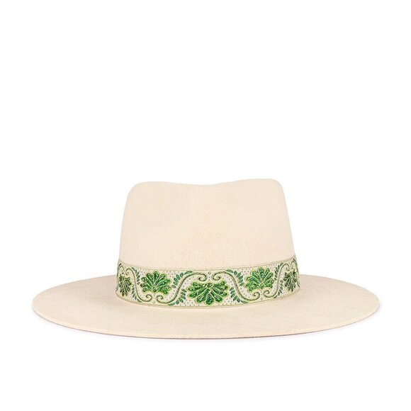 NWT Lack of Color Ivy Beverly Wool Felt Fedora Hat Ivory French Ribbon Band - Picture 2 of 13